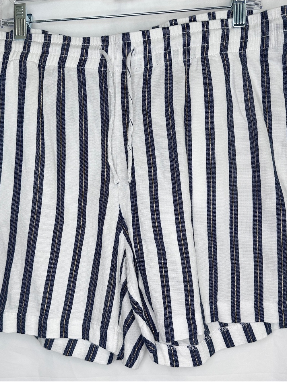 H&M Navy and White Vertical Stripe Athletic Shorts